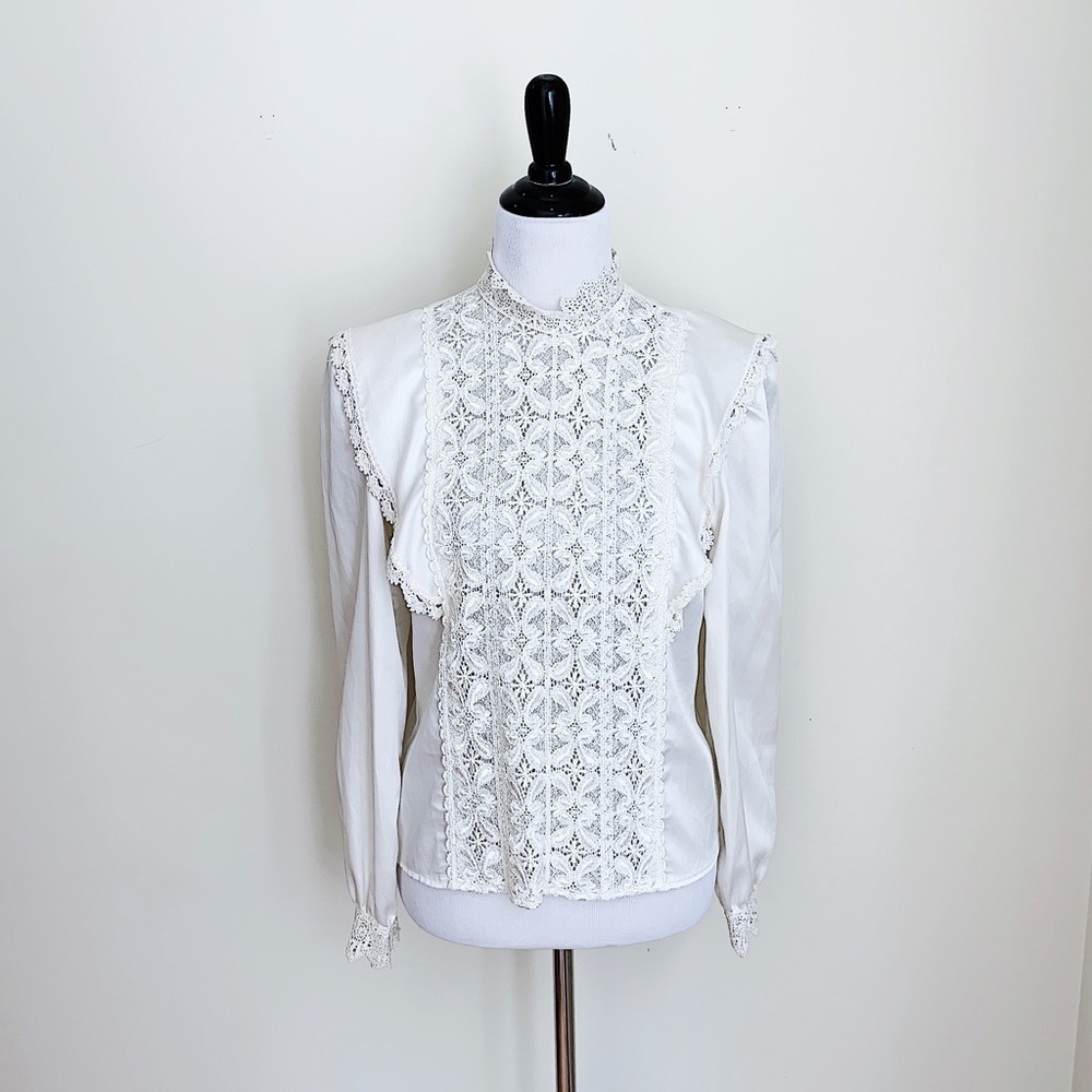 Vintage '80s Ivory San Andre Victorian Blouse